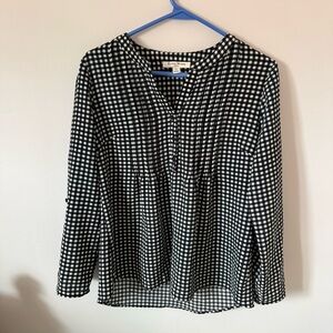 Women’s Studio Works Petite Small Checkered Blouse black & white